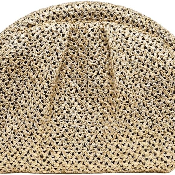 Women's Straw Woven Clutch Bag Beach Purse Summer Casual Holiday Accessory - Picture 1 of 5